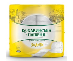 Папір туалетний Кохавинка Золото 4-х шаровий 4 шт білий (kx.51047)