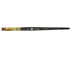 Пензель ROSA 1S25 синтетика плоска імітація колонка № 4 коротка ручка (9407404G)