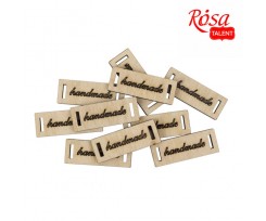 Міні-заготовка ROSA TALENT Тег Handmade 2 фанера 40х15 мм 10 шт (2809261)