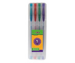 Набір гелевих ручок Zibi Glitter з блискітками 0.7 мм 4 штуки асорті (ZB.2200-99)