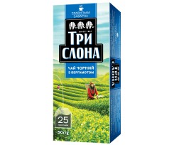 Чай Три слона Чорний з бергамотом 25 пакетиків чорний (ts.76906)