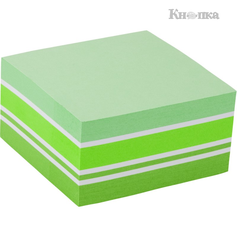 Блок бумаги Axent с клейким слоем 75x75 мм 400 листов зеленый (2327-71-A)