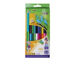 Кольорові олівці Zibi Kids line Double двосторонні 12 штук асорті (ZB.2463)