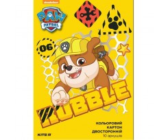 Картон Kite Paw Patrol, двосторонній, А4, 10 аркушів, 10 кольорів (PAW19-255)
