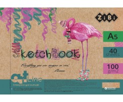 Скетчбук Zibi ART Line А5 40 аркушів нелінований бірюзовий (ZB.1493)