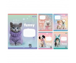 Зошит шкільний 1 Вересня Funny Pets А5 12 аркушів клітинка (768208)