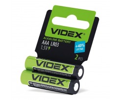 Батарейка щелочная Videx Shrink Card AAA 2 LR-03 2 шт (4820118290904)