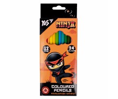 Олівці кольорові Yes Ninja 12 шт 24 кольори (290707)