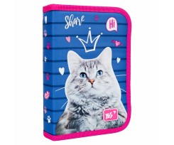 Пенал твердий Yes Cats 13х21х3 см синій (533332)