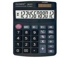 Калькулятор бухгалтерський Daymon 152х120х39 мм 12 розрядний чорний (DМ 870)