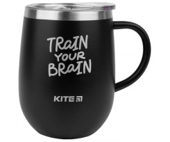 Термокружка Kite Train your brain 360 мл чорна (K22-378-01-1)