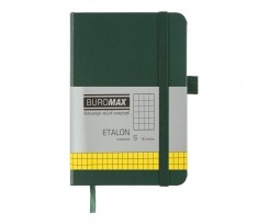 Книга записна Buromax Etalon 95x140 мм  96 аркушів клітинка зелена (BM.296160-04)
