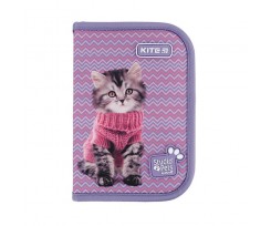 Пенал з наповненням Kite Studio Pets 1 відділення 2 відвороти бузковий (SP24-622H-1)