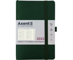 Щотижневик датований Axent Partner Soft Skin 2022 А5- 96 аркушів темно-зелений (8509-22-23-A)