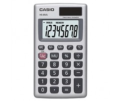 Калькулятор кишеньковий Casio 8 розрядний 102x57x6.9 мм металевий (HS-8VA-S-EP)