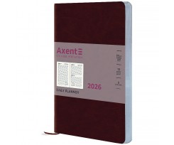 Дневник датированный 2026 Axent Partner City Soft 145*210 мм 336 страниц коричневый (8821-26-05-A)