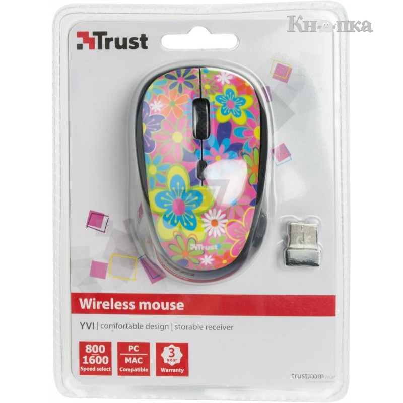 IT/mouse TRUST Yvi Wireless Mouse flower power