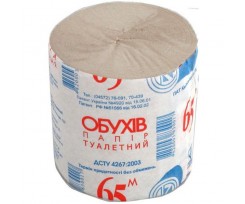 Туалетная бумага Обухов 65 м серый (тп.об65с)