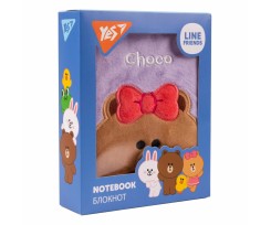 Блокнот пушистый Yes Line Friends Choco А6 80 листов линия фиолетовый (151746)