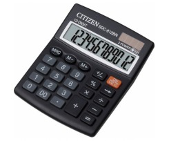 Калькулятор настільний Citizen 100x125x34 мм 12 розрядний пластик чорний (SDC 812В)