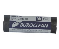 Пакети для сміття BuroClean Eco 60 л 20 штук 10 мкм чорні (10200031)