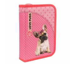 Пенал твердий 1Вересня Dolly Dog 13х21х3 см кораловий (533443)