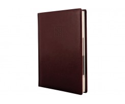 Дневник датированный 2026 Optima Gloss A5 352 страницы коричневый (O25217-07)