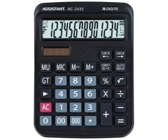 Калькулятор Assistant 178x131x38 мм 14 разрядов черный (AC-2435)
