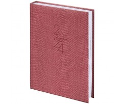 Дневник датированный 2024 Brunnen Tweed А6 368 страниц красный (73-736 31 204)