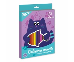Олівці кольорові Yes Kittycon 18 кольорів (290682)