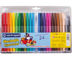 Набір фломастерів Centropen washable 1 мм 24 штуки асорті (1120310)