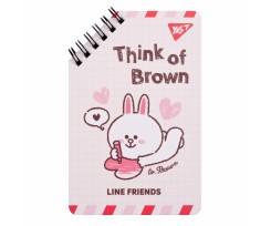 Блокнот Yes Line Friends Think of Brown 95х145 мм 60 листов линия спираль (151755)