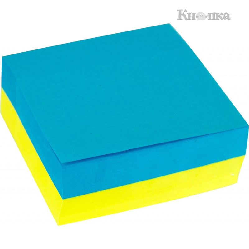 Блок бумаги Buromax Ukraine с клейким слоем 76х76 мм 300 листов желто-голубой (BM.2340-98)