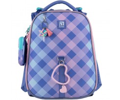 Рюкзак каркасный школьный Kite Education Purple Chequer 38х29х16 см 16 л голубой (K24-531M-2)