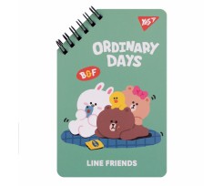 Блокнот Yes Line Friends Ordinary days 95х145 мм 60 листов линия спираль (151757)