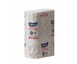 Рушники паперові Papero V-подібні 23х24.5 см 150 листів 1 шарові білі (RV035)