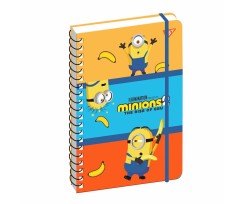 Блокнот Yes Minions А5 80 листов линия спираль с резинкой (151773)