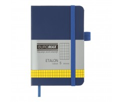 Книга записна Buromax Etalon 95x140 мм  96 аркушів клітинка синя (BM.296160-02)