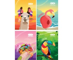 Блокнот Zibi Animals А7 40 аркушів клітинка асорті (ZB.12104)