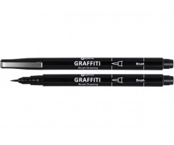 Лайнер Optima Griffiti Brush 0.5 мм черный (O16414)