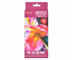 Набір художніх кольорових олівців Santi Highly Pro 12 шт (742389)