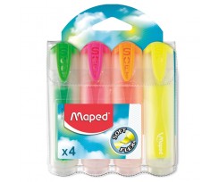 Набір з 4-х текст-маркер Maped Fluo Peps Ultra Soft Transparent 1-5 мм асорті (MP.745947)