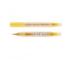 Маркер акварельний Santi Glitter Brush пензель 13 золотий (390762)