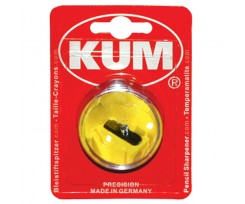 Точилка KUM с контейнером, пластиковая, круглая, желтая (211k a7)
