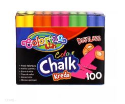 Мел цветная беспыльная Colorino, 100 шт., 5 цветов (33169PTR)
