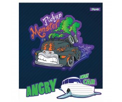 Зошит учнівський 1 Вересня Angry car А5 12 аркушів коса лінія (766297)