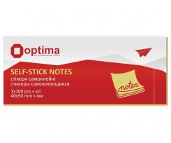 Блок для заметок Optima с клейким слоем 40х50 мм 300 листов желтый (O25501)