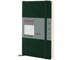 Дневник датированный 2026 Axent Partner Soft Skin 145*210 мм 336 страниц темно-зеленый (8810-26-23-A)