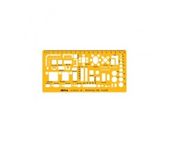 Трафарет для дизайну меблів Rotring, 300х155мм, пластик, жовтий (S0238921)