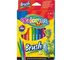 Набір фломастерів Colorino Brush 0.1-0.5 мм 10 штук асорті (65610PTR)